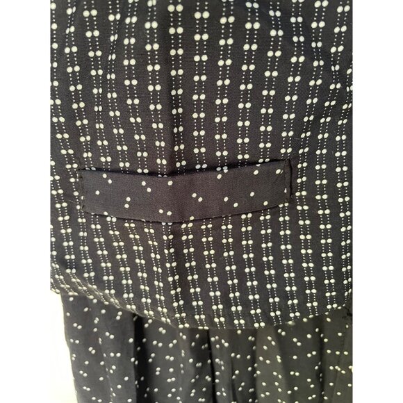 Vintage Karin Stevens Black Polka Dot Dress sz 8 80s 90s Teacher Cottagecore - Picture 4 of 6